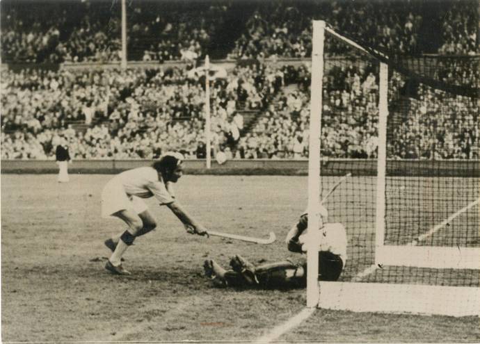 In the 1948 Olympics, Balbir Singh Senior scored a brace in the final against Great Britain.