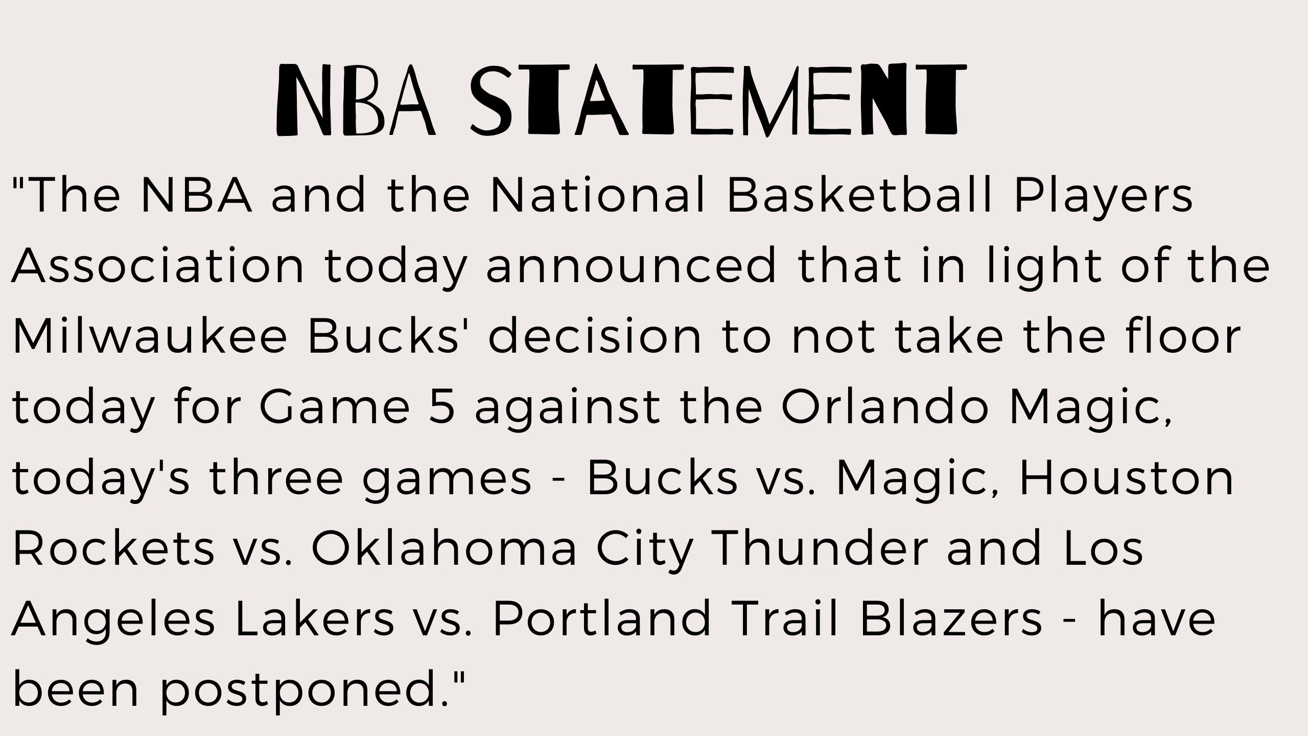 NBA statement