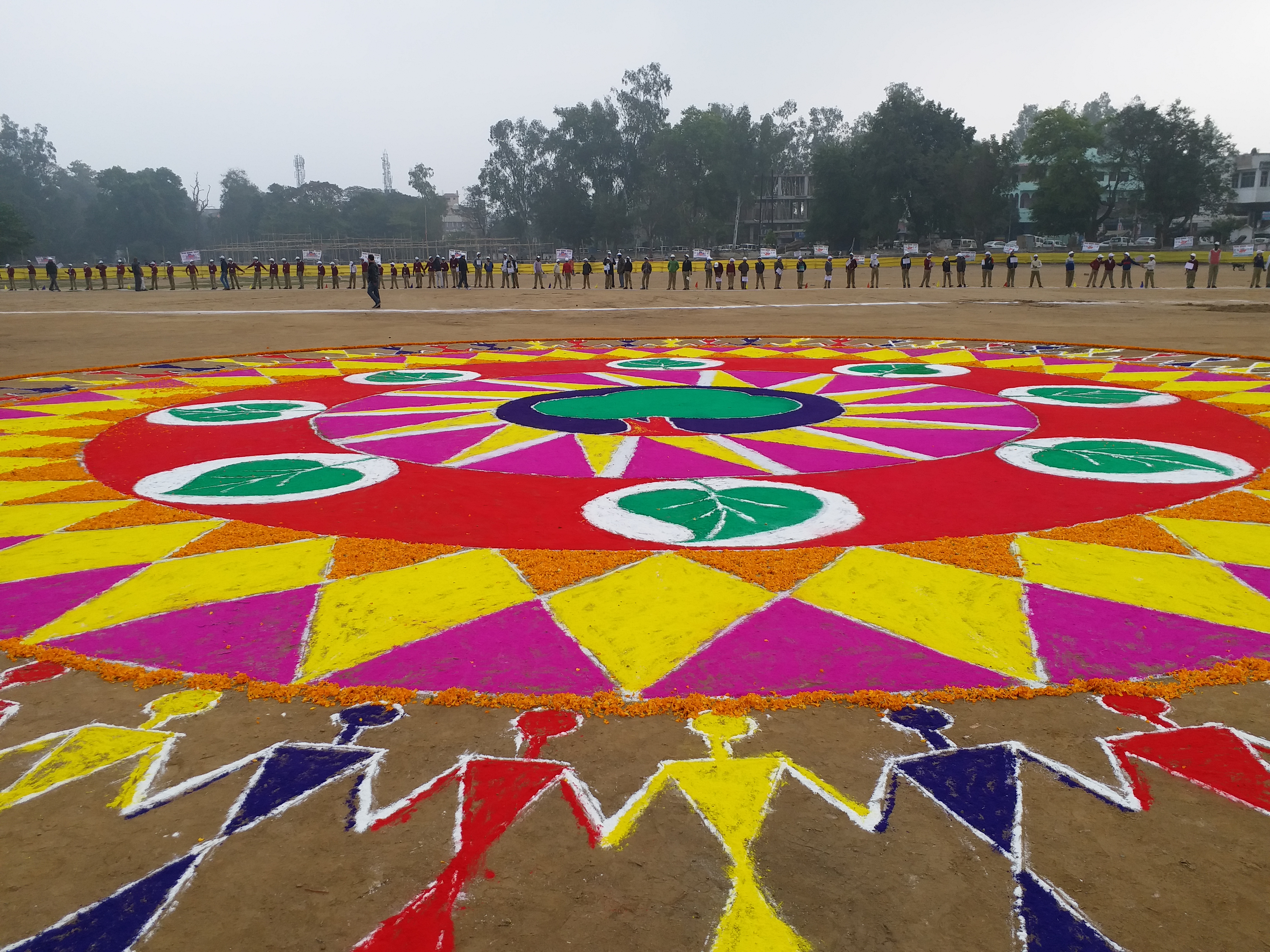 human chain of 420 km created in bhojpur