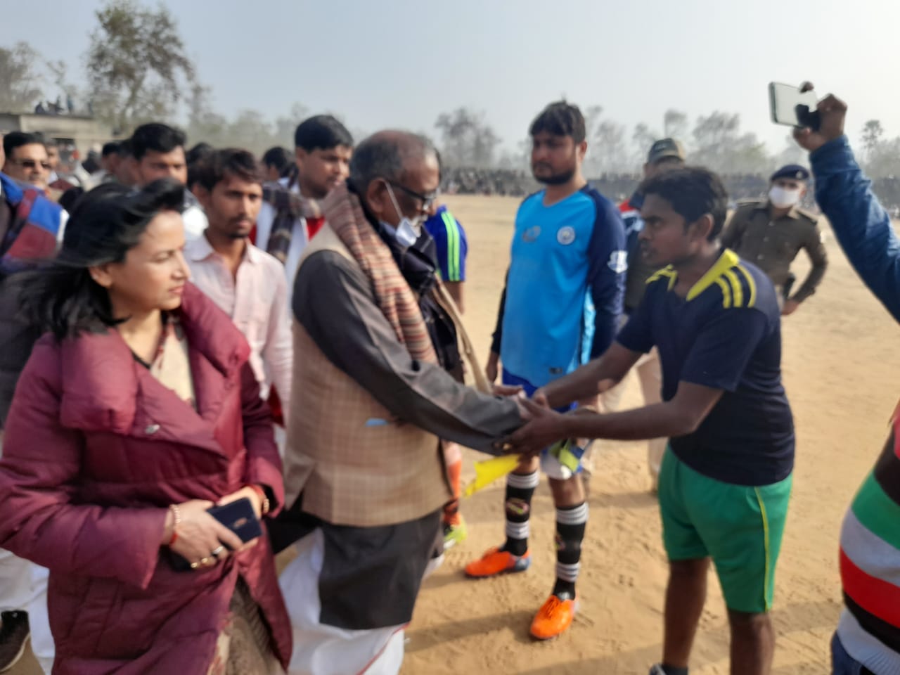 Football match organized by New Jagriti Yuva Shakti Club in Arwal