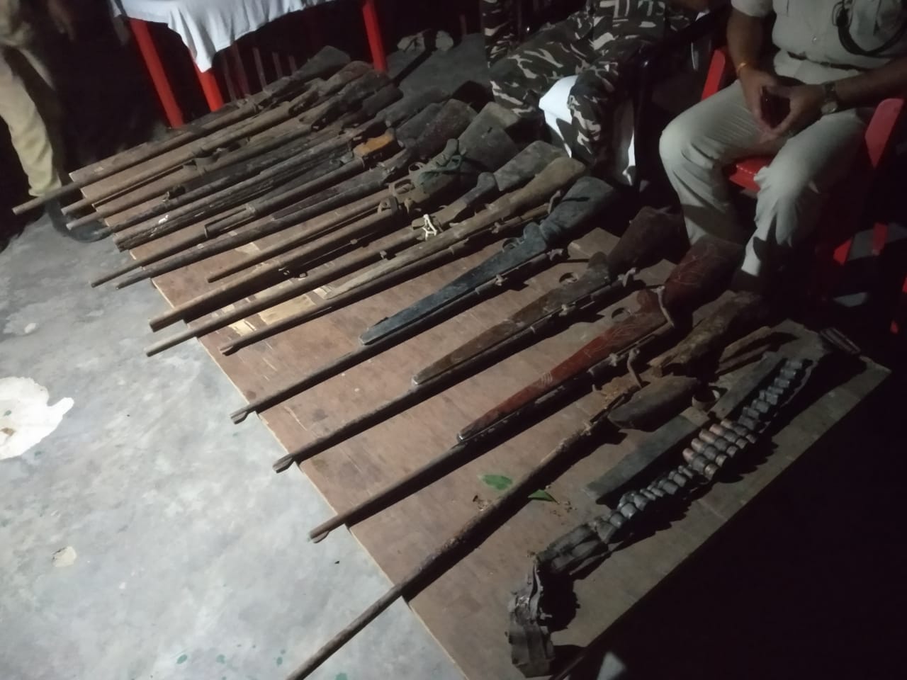 police seized a cache of weapons