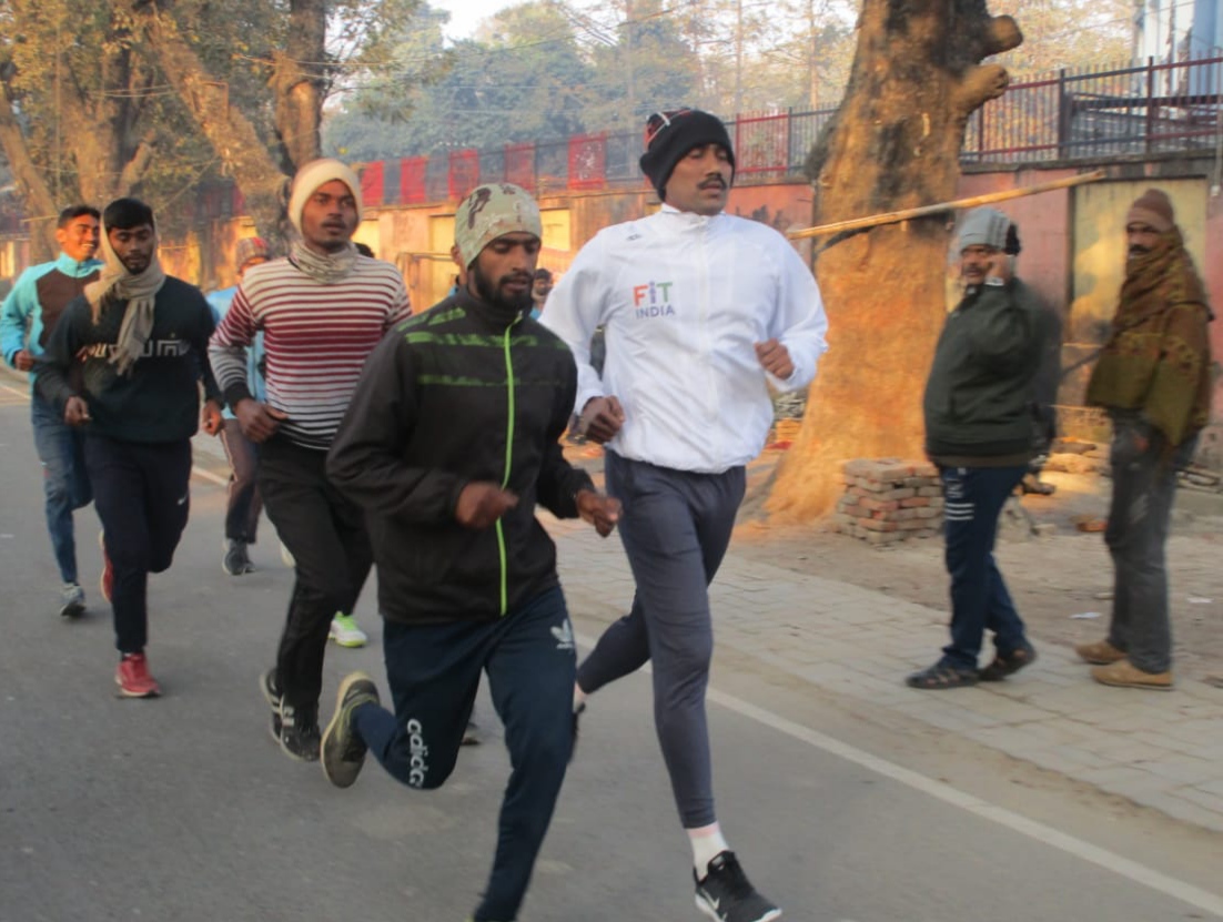 Marathon race organized on the occasion of New Year in Motihari