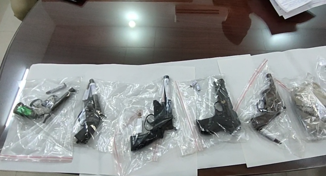 गिरफ्तार अपराधियों के पास से 14 देसी हथियार