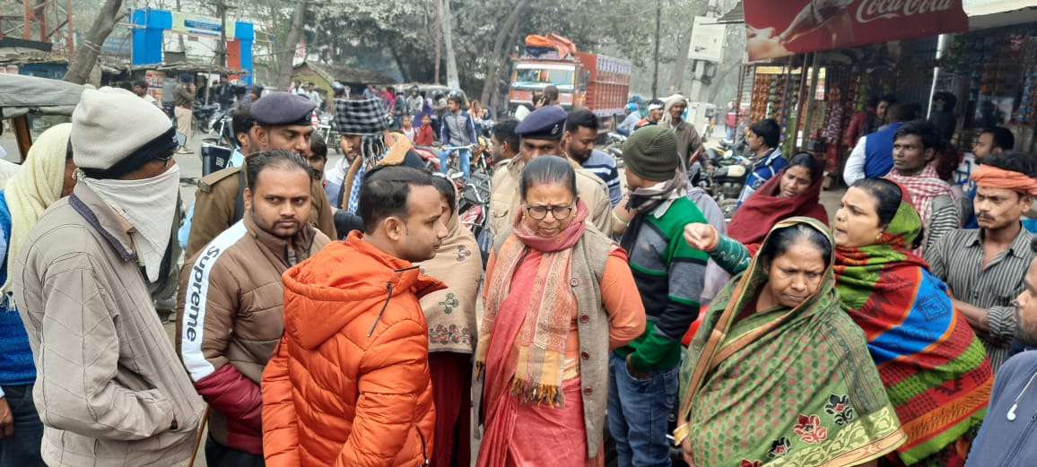 People protested due to water logging problem in Muzaffarpur