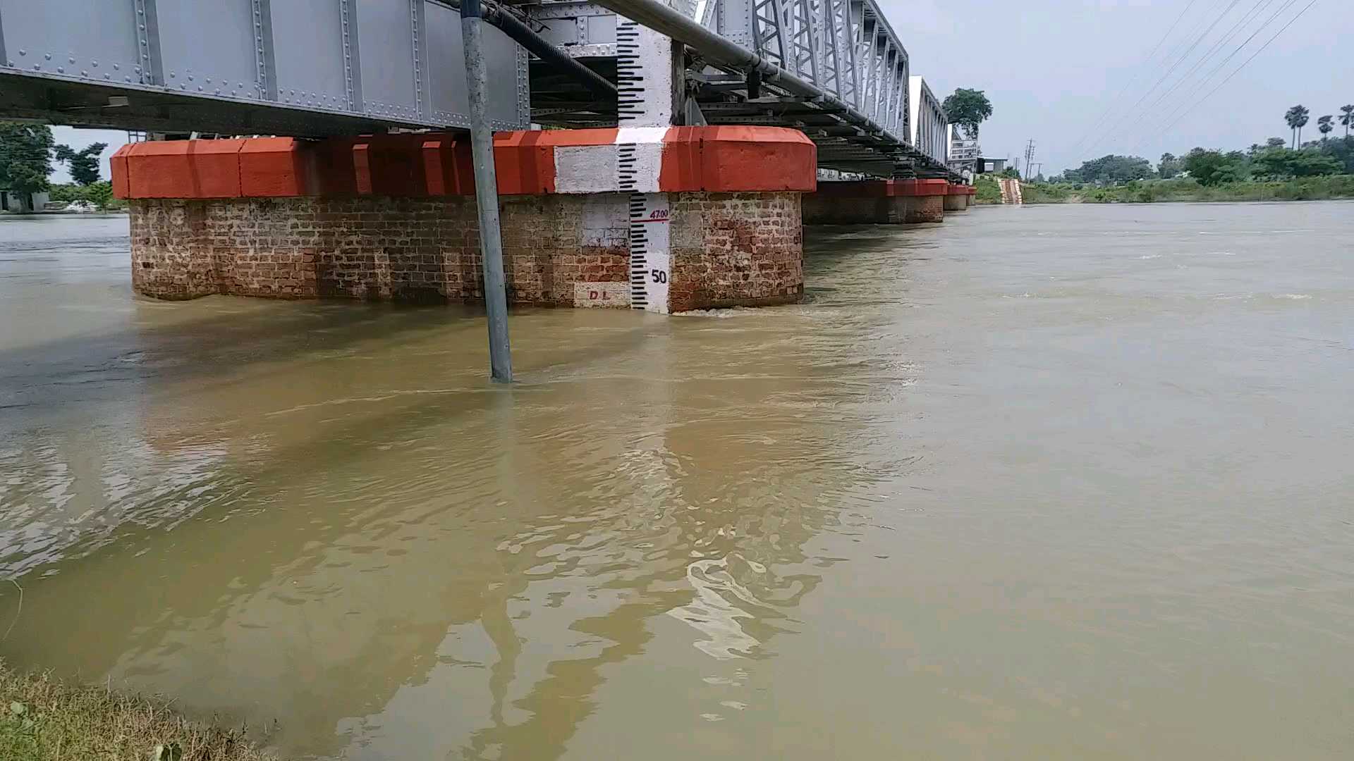 flood situation due to water level increase in gandak river in samastipur