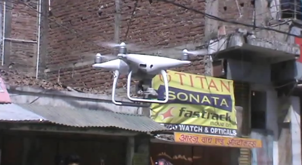 sitamadhi district administration monitors people with drone