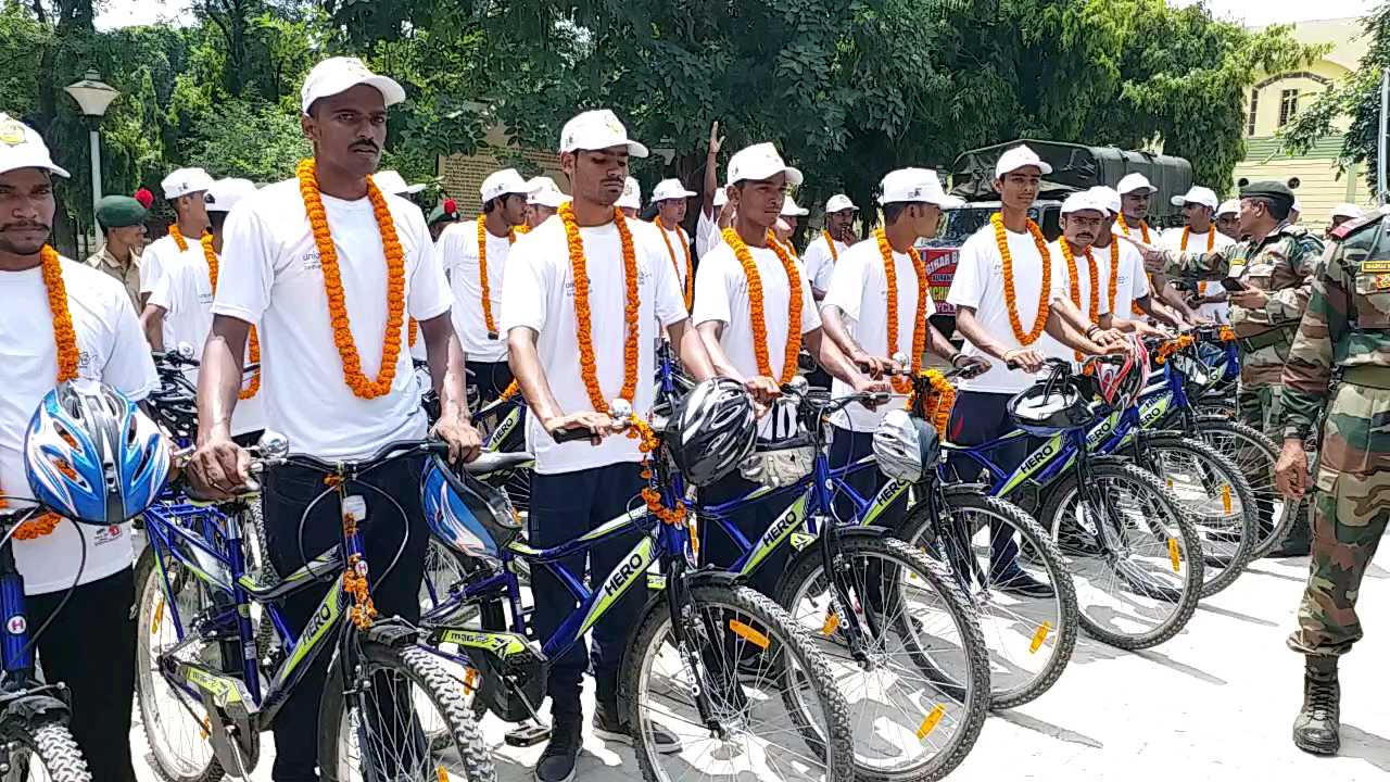 NCC bicycle rally from bengal Cooch Behar reached Rohtas