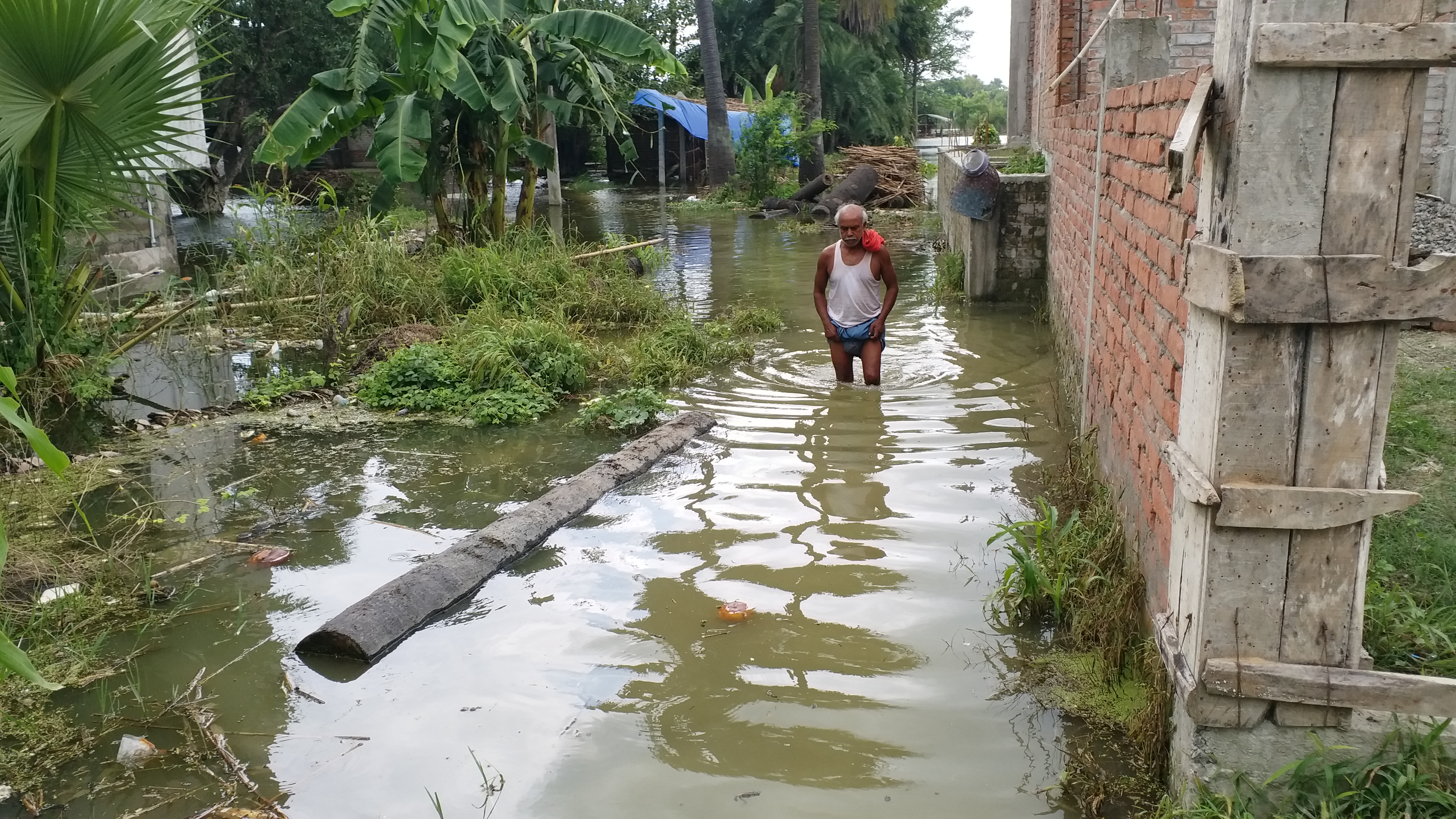 flood situation in many villages due to baya river in vaishali