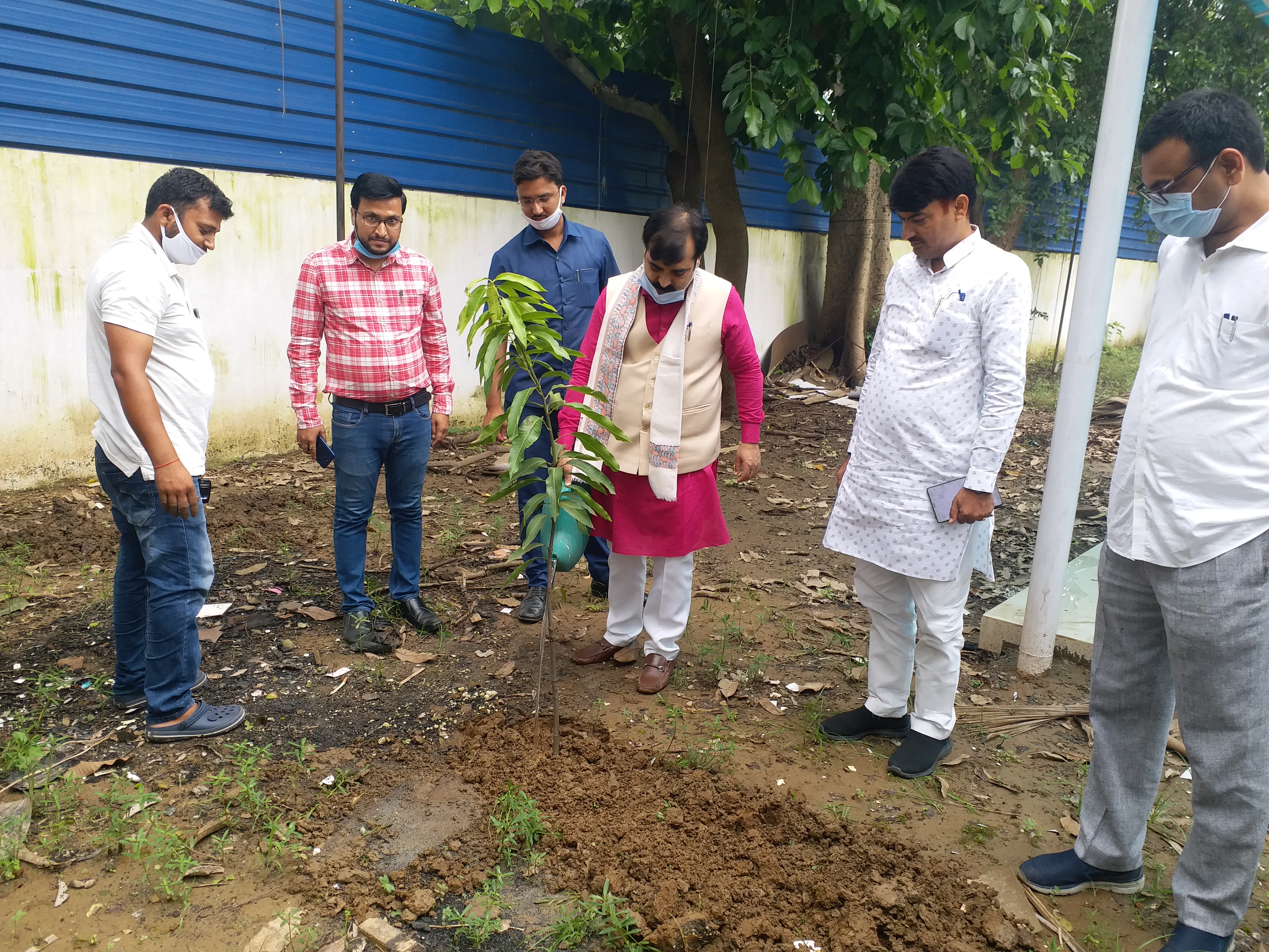 पौधारोपण करते जीवेश मिश्रा