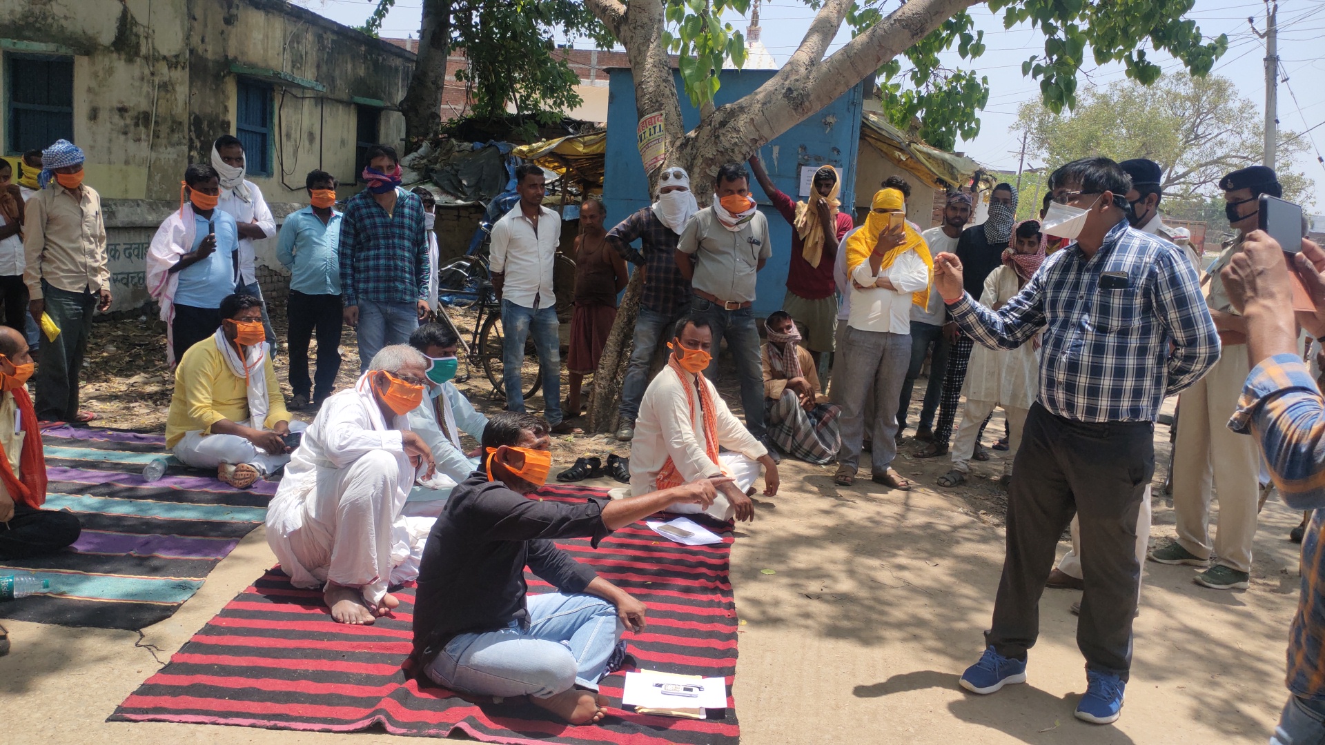 mukhiya sangh protest in rohtas