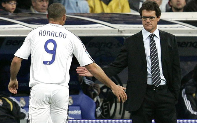 Real Madrid manager Fabio Capello, Brazilian Ronaldo