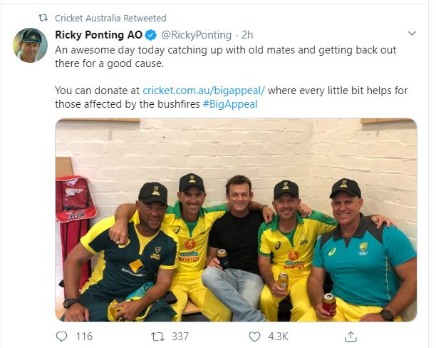 Ricky Ponting Tweet