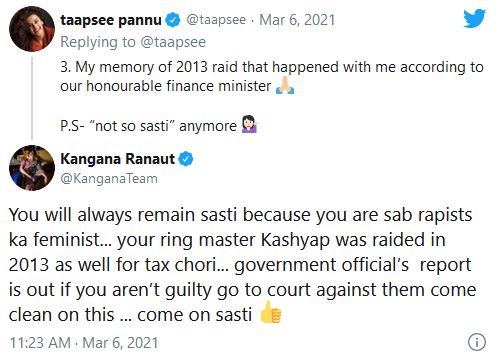 Kangana ranaut slammed taapsee pannu