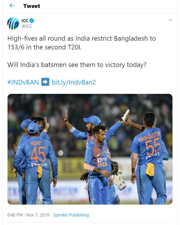 ICC Tweet