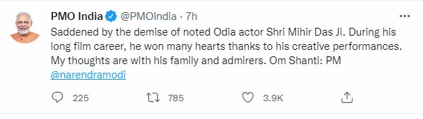 veteran-Odia actor-mihir-das-passes-away-pm-modi condoles-demise