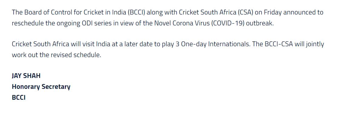 BCCI, CSA,  Mumbai, India,  South Africa