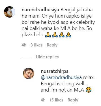 nusrat jahan on social media