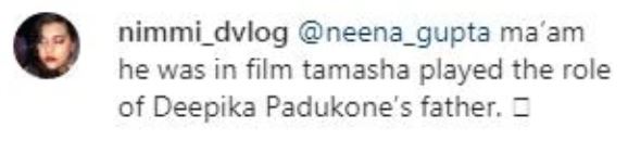 Neena Gupta about her co-actor