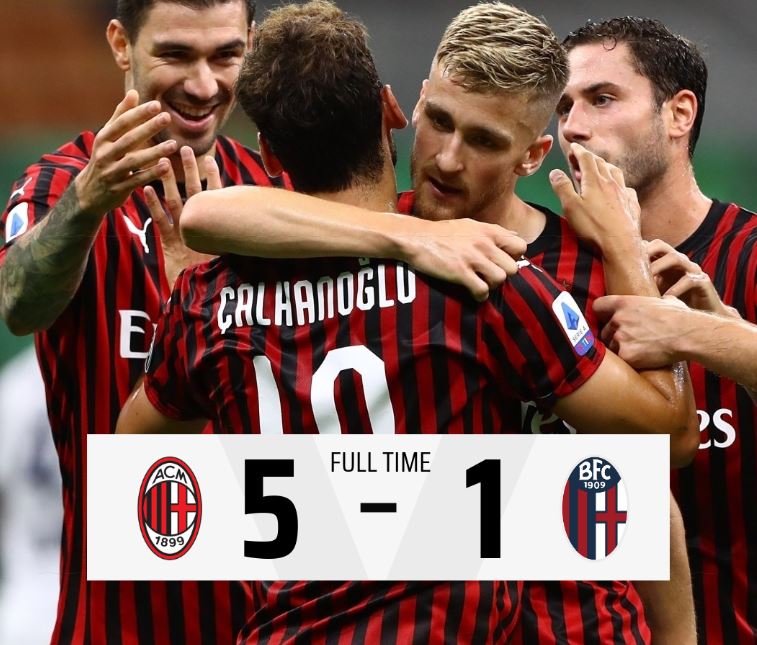 Milan routs Bologna 5-1