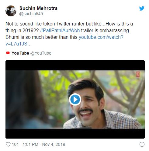 Kartik Aryan criticized for choosing Pati Patni Aur Wo