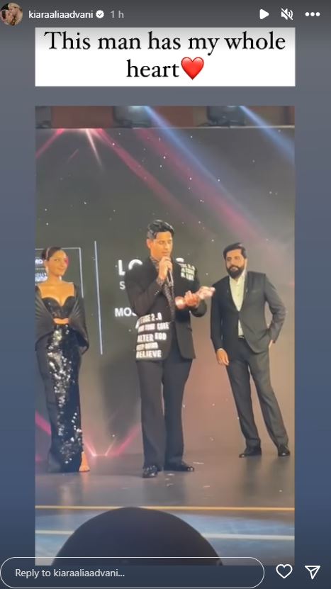 'This man has my whole heart' says Kaira Advani as Sidharth Malhotra dedicates award to her