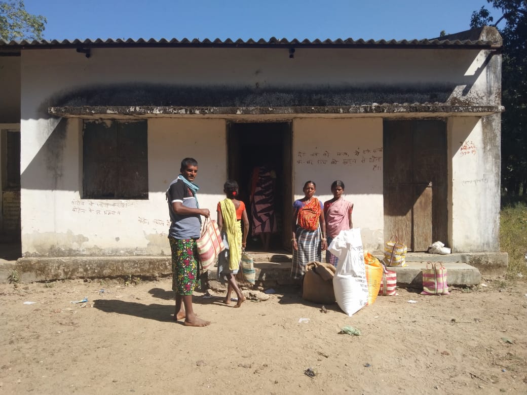 Ration shop opens in Jaigur a Naxalite affected village of Bhairamgarh block of Bijapur district