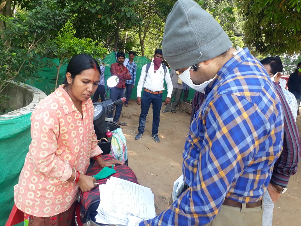 Collector check stock of small forest produce