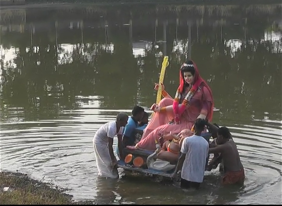 immersion of goddess durga idol