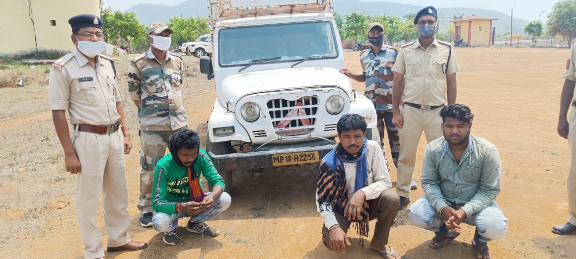 Three accused arrested with pickup full of Sal Chiran