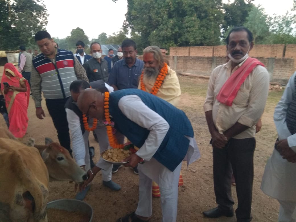 President of Chhattisgarh Gau Seva ayog inspects Gaushala in Gourela-Pendra-Marwahi