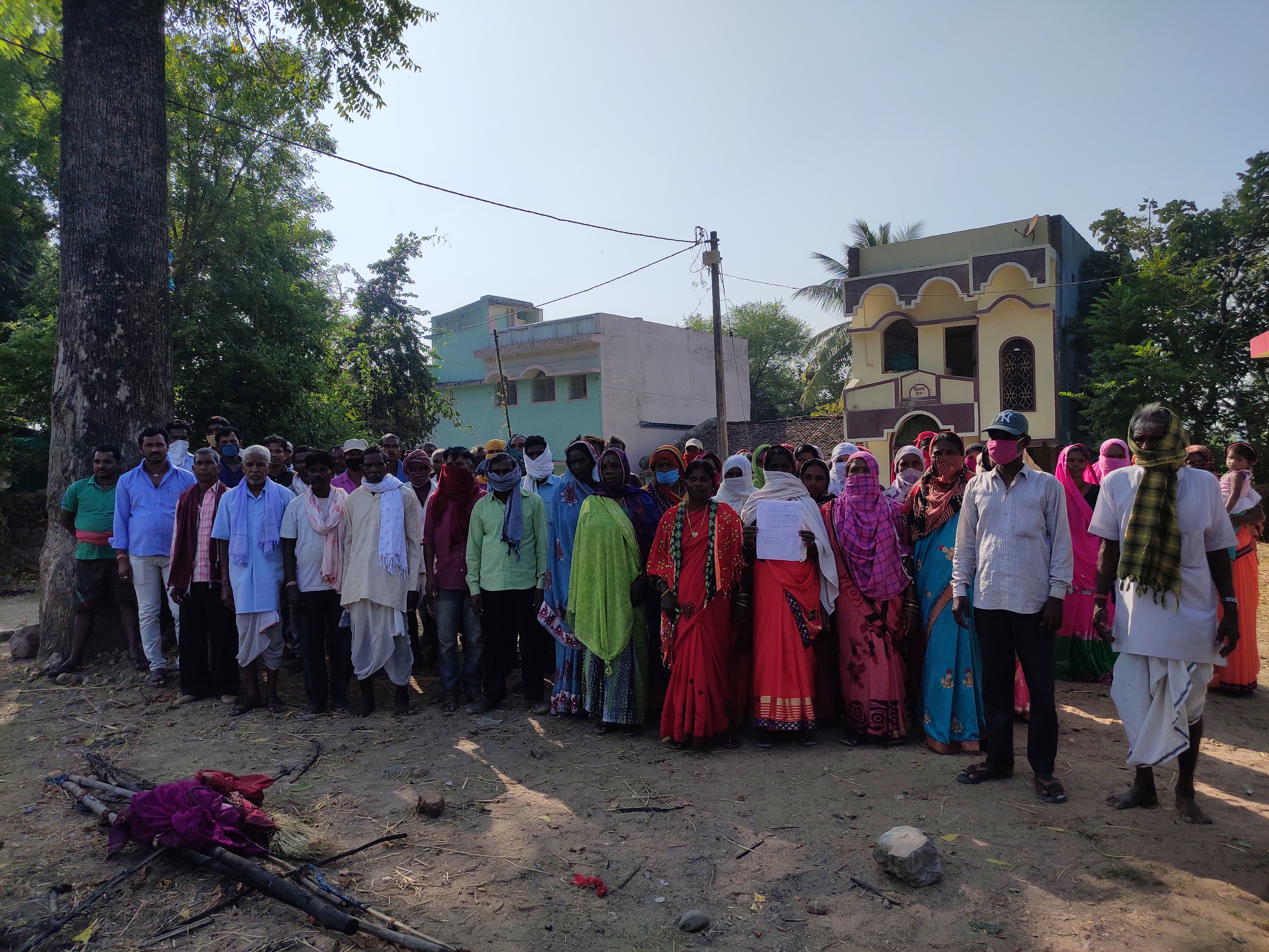 Villagers of Baridih sarpanch allegation of selling Muktidham land in bialspur