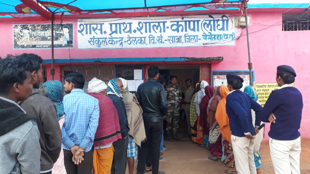 Voting in Saja and Berla blocks in the final phase of three-tier panchayat elections