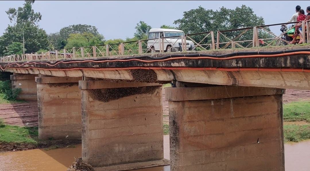 bridge constructed in half river