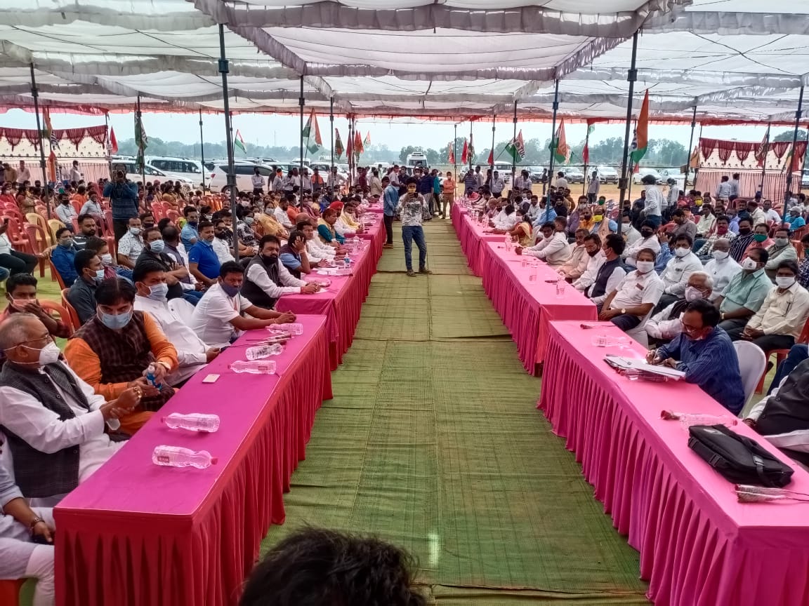 Meeting against privatization of NMDC Steel Plant under construction at Nagarnar in jagdalpur