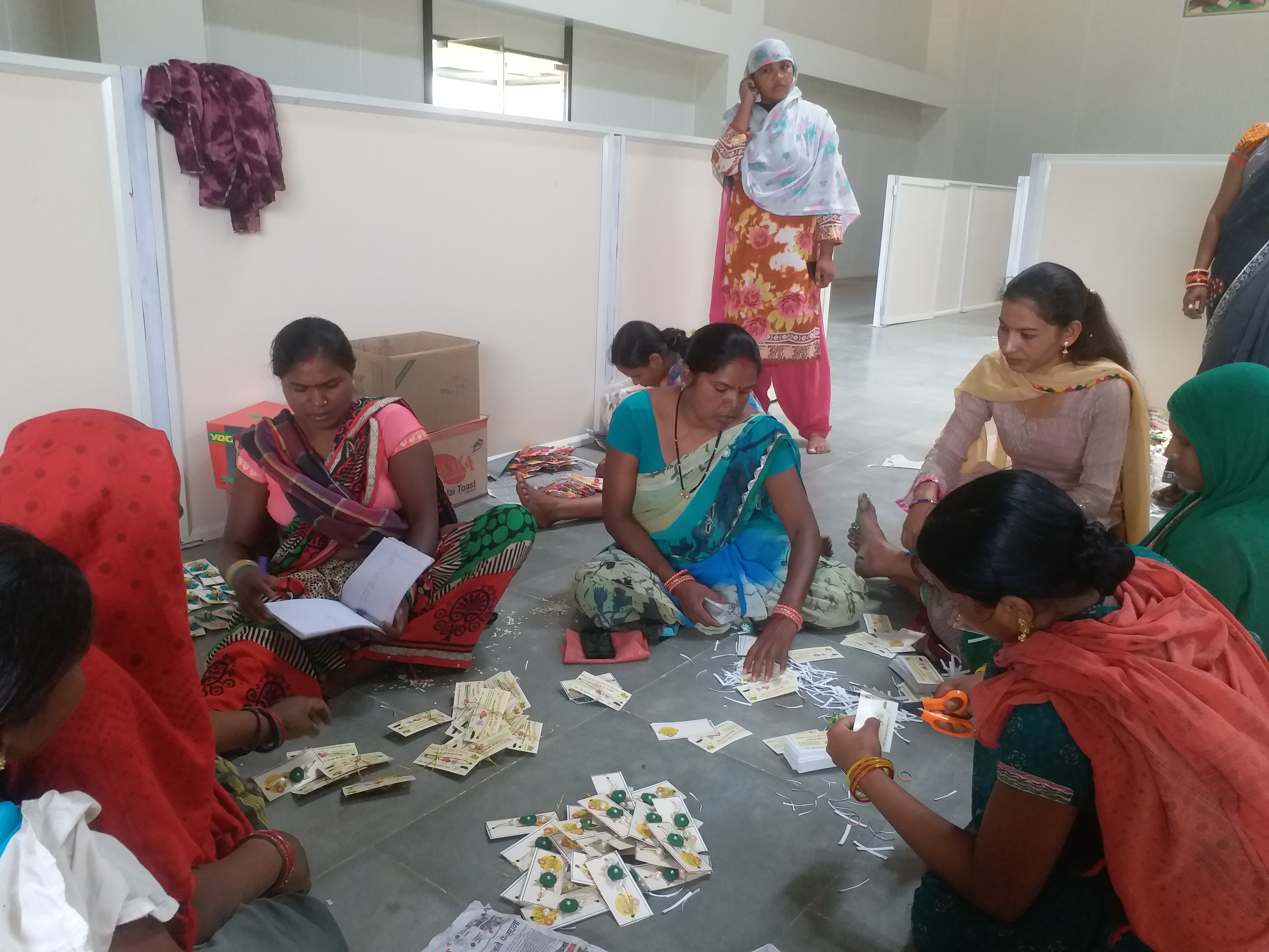 Women of the samuh making rakhi