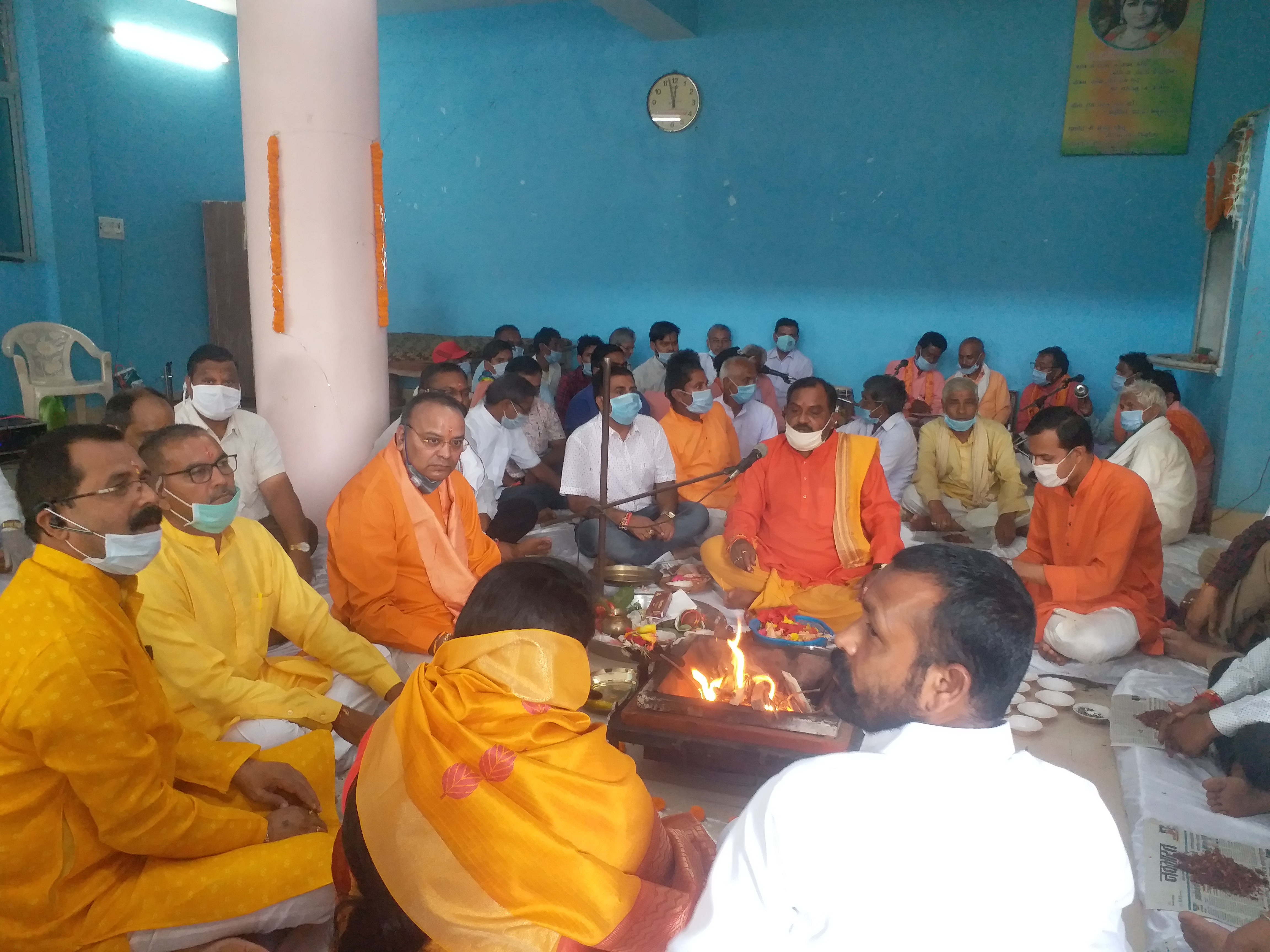 Worship program organized in dhamtari on the occasion of Ram temple foundation stone