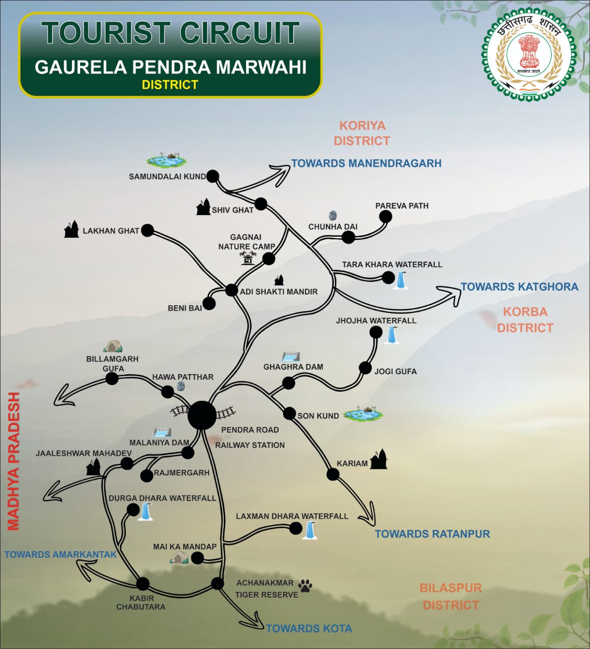 Tourist map of Gourela Pendra Marwahi district released