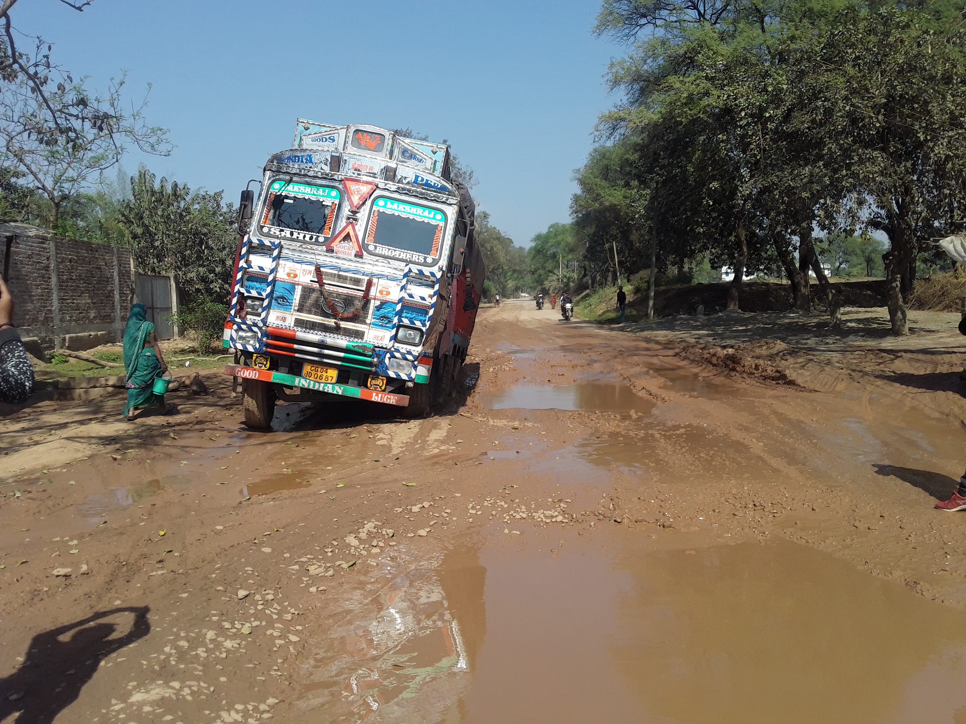 poor condition of dabhra-kharsia road