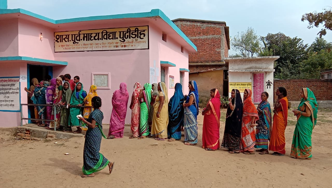 Voting for the first phase of the three-level panchayat election continues