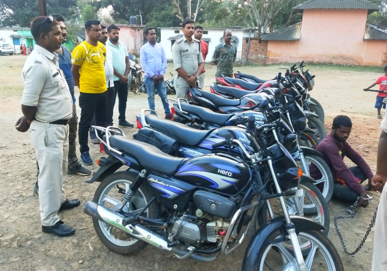 Police recovered 7 motorcycles