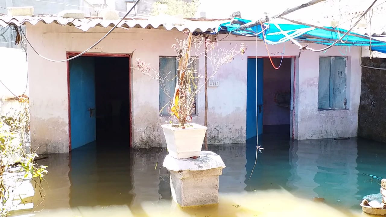 Drain water has entered the house of a family in Jashpur