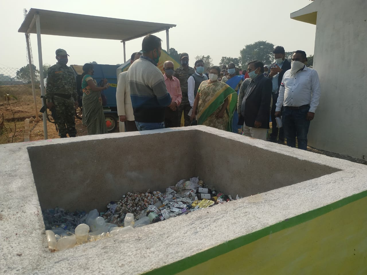 Geneviva Kindo inspects Solid and Liquid Waste Management Center