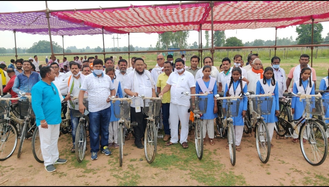 Cycle distributed to girl students