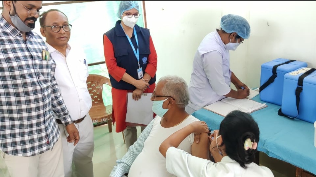 second phase of covid vaccination begins IN keshkal of kondagaon