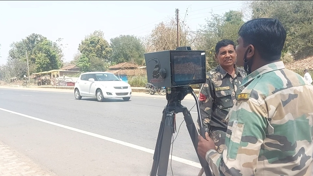 Police is taking action on violation of traffic rules on National Highway 30 in keshkal