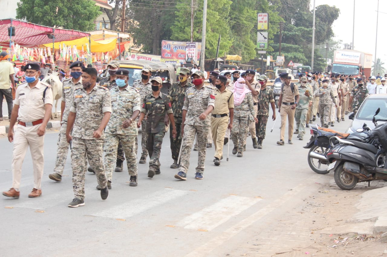 kondagaon police taken off flag march in view of holi