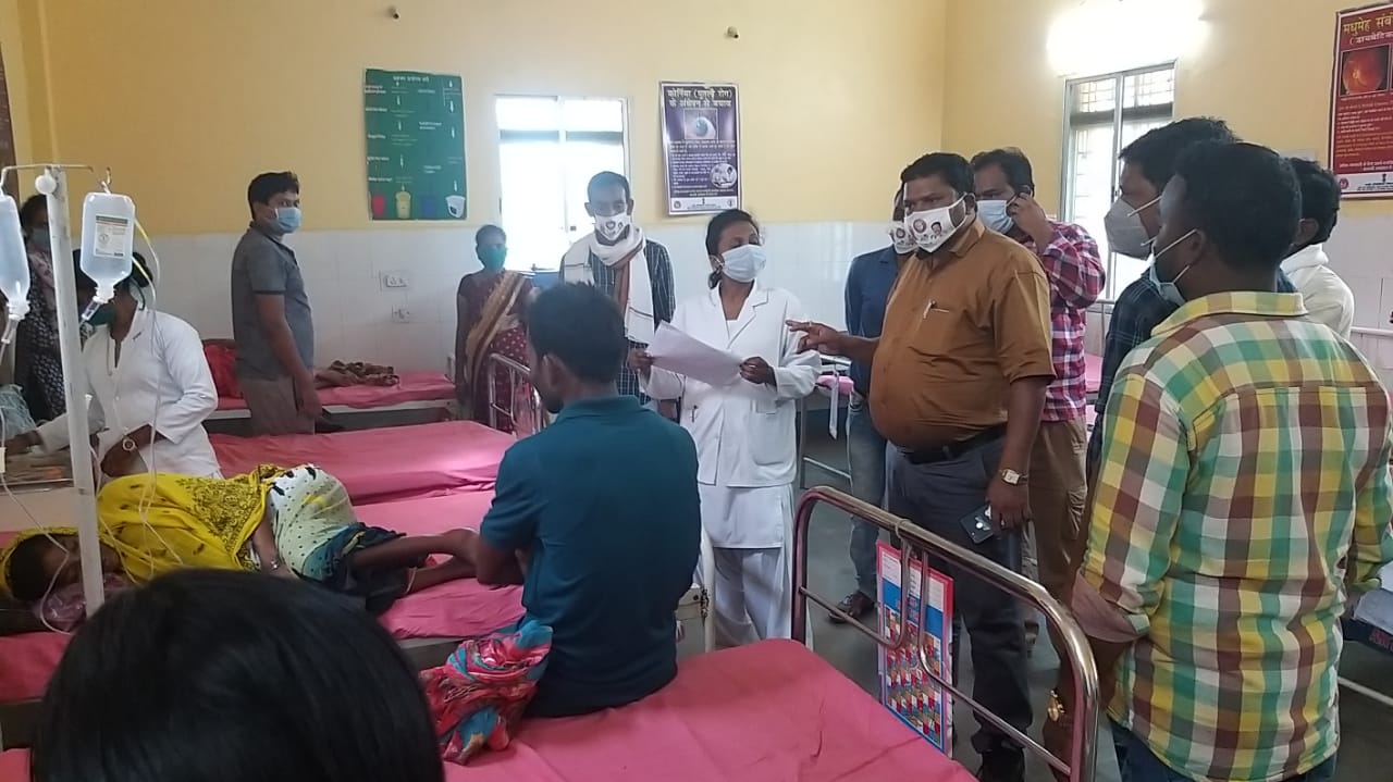 Masks distributed to people in Primary Health Center Vishrampuri