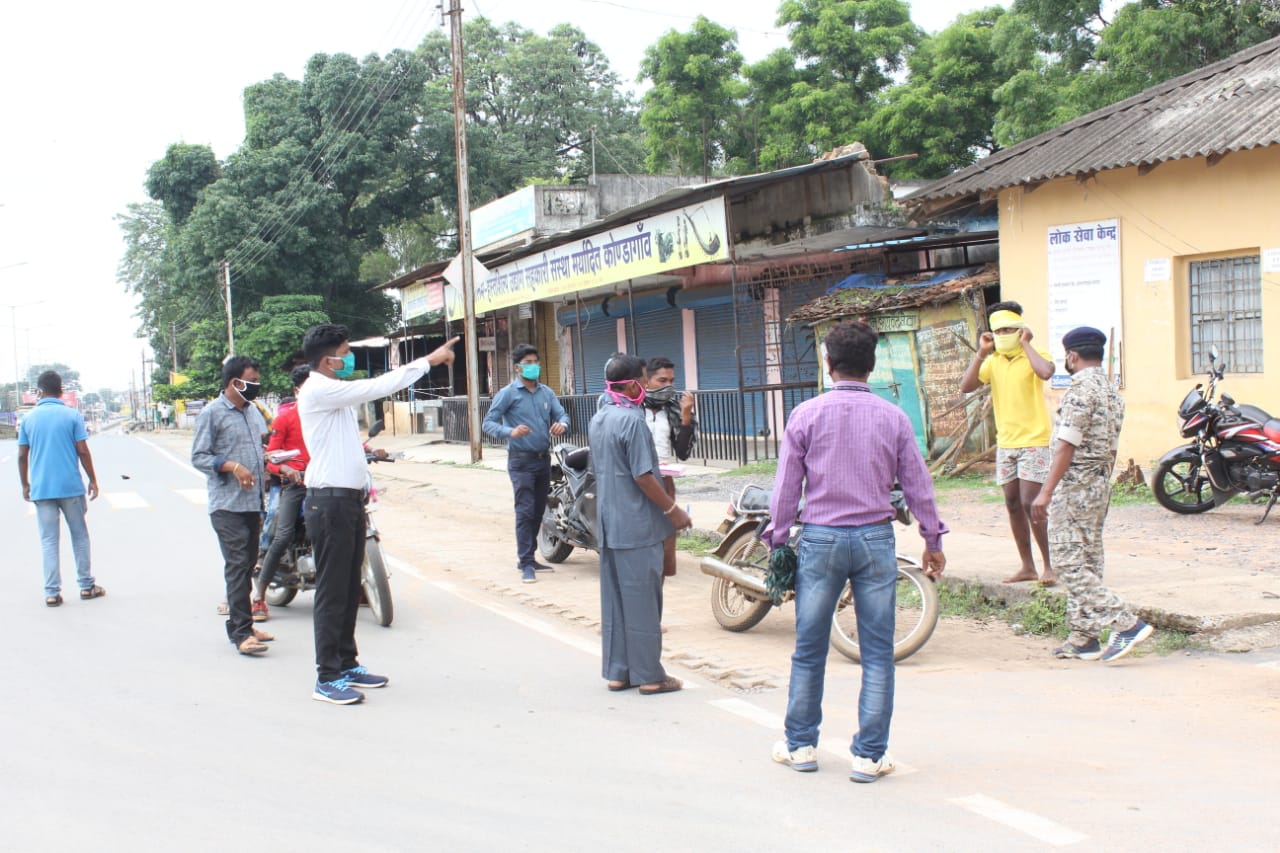 Kondagaon police action on not following lockdown instructions