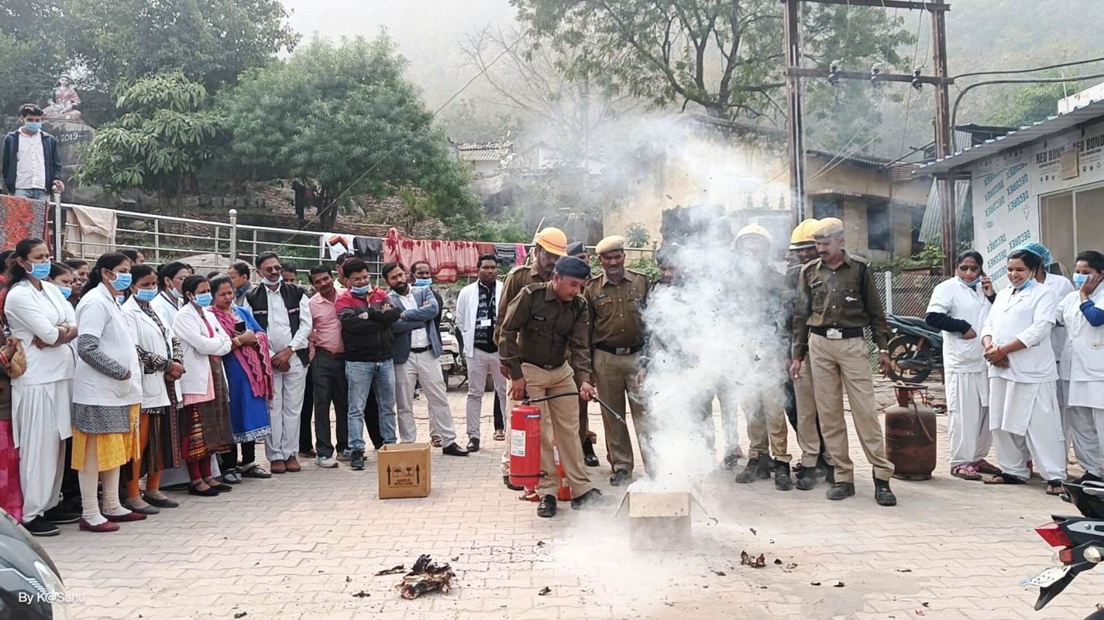 fire fighting training in kanker district hospital