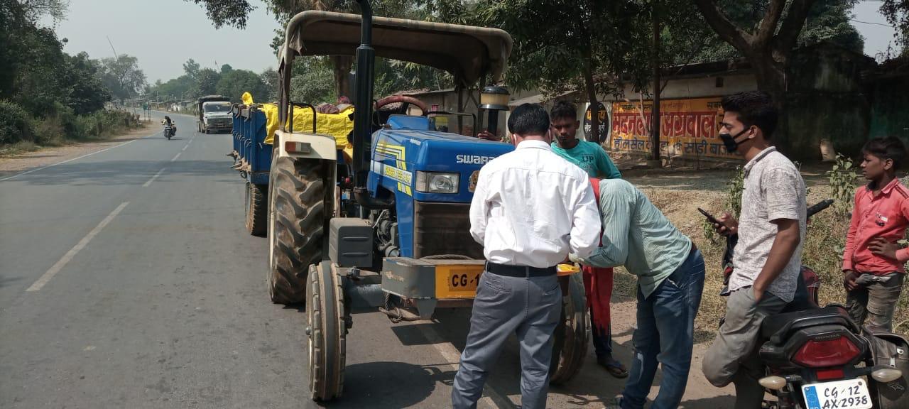 Action on illegal sand transport in Korba